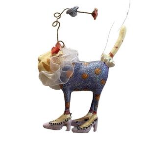 Depart 56 Mini Spooky Pets Ornament Krinkles Halloween Cat High Heels Decoration